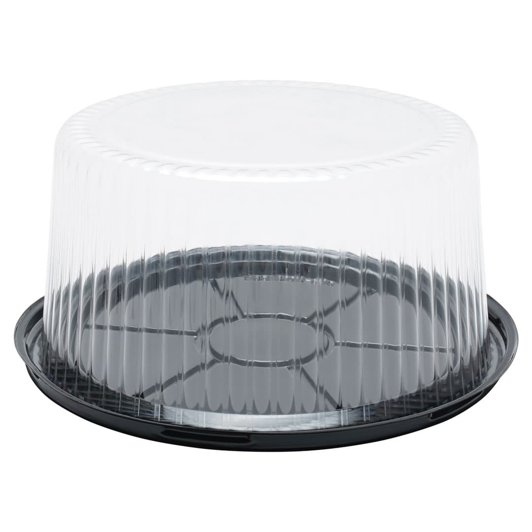 Black Cake Base with Clear Dome Lid